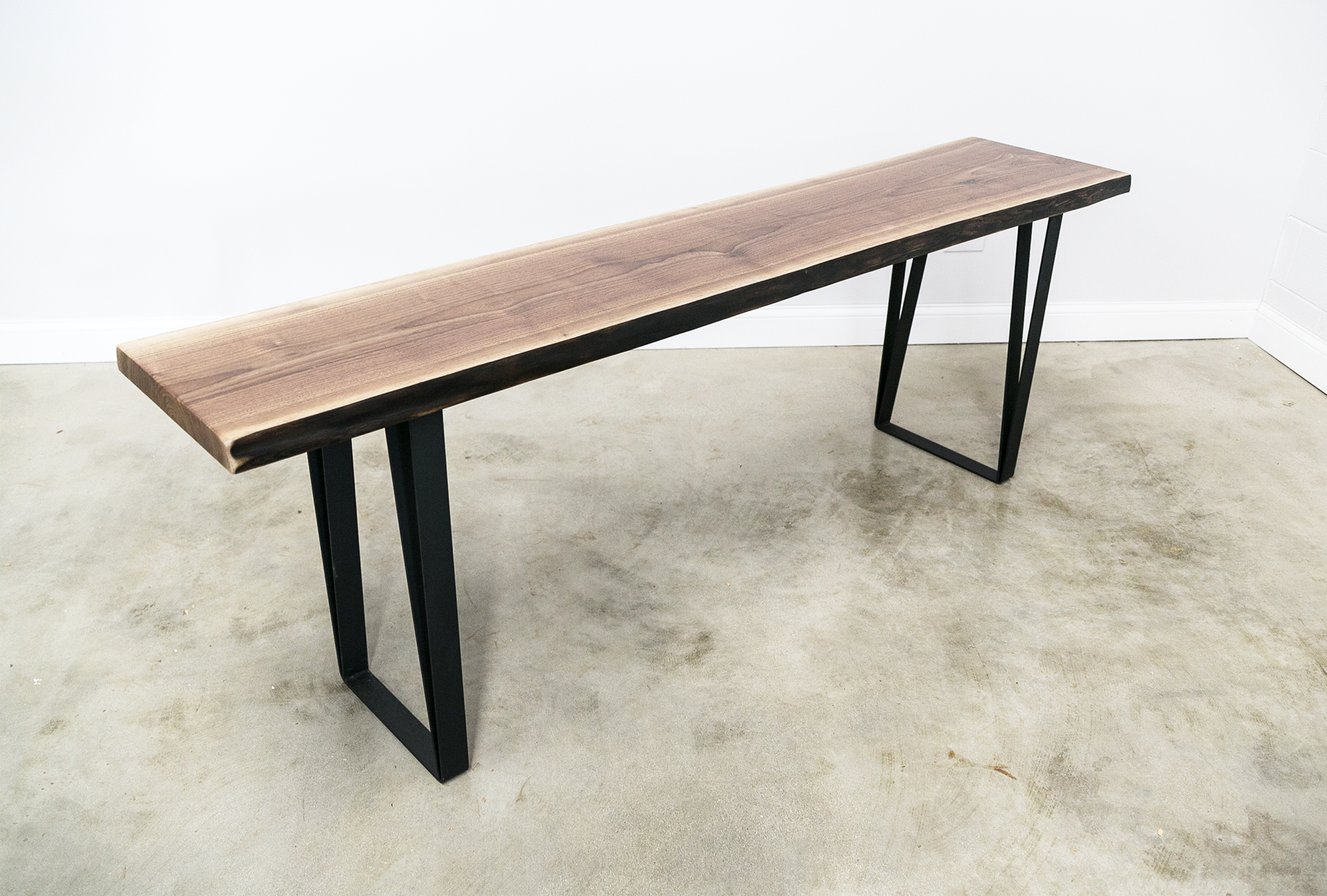 Live Edge Console Table with U-Shape Legs