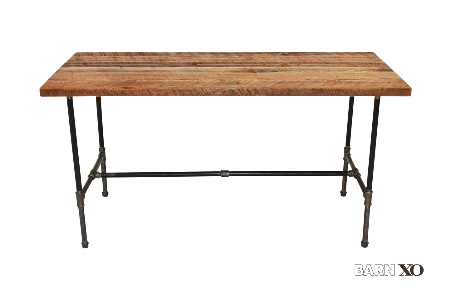 Reclaimed Wood Desk with Black Pipe Leg Base