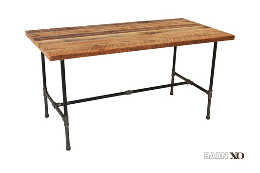 Reclaimed Wood Desk with Black Pipe Leg Base
