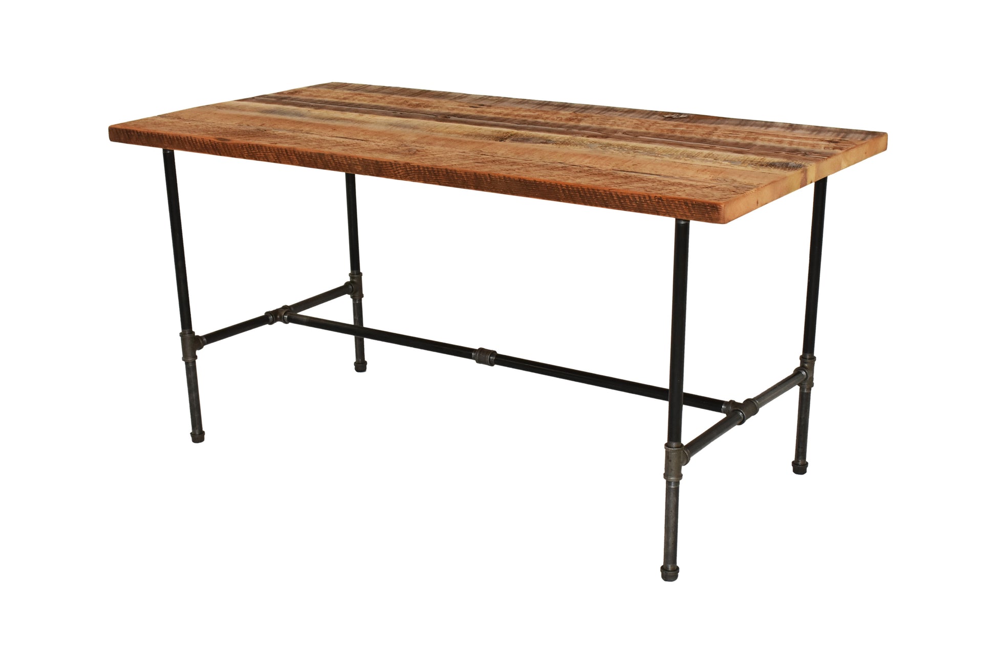 Reclaimed Wood Desk with Black Pipe Leg Base