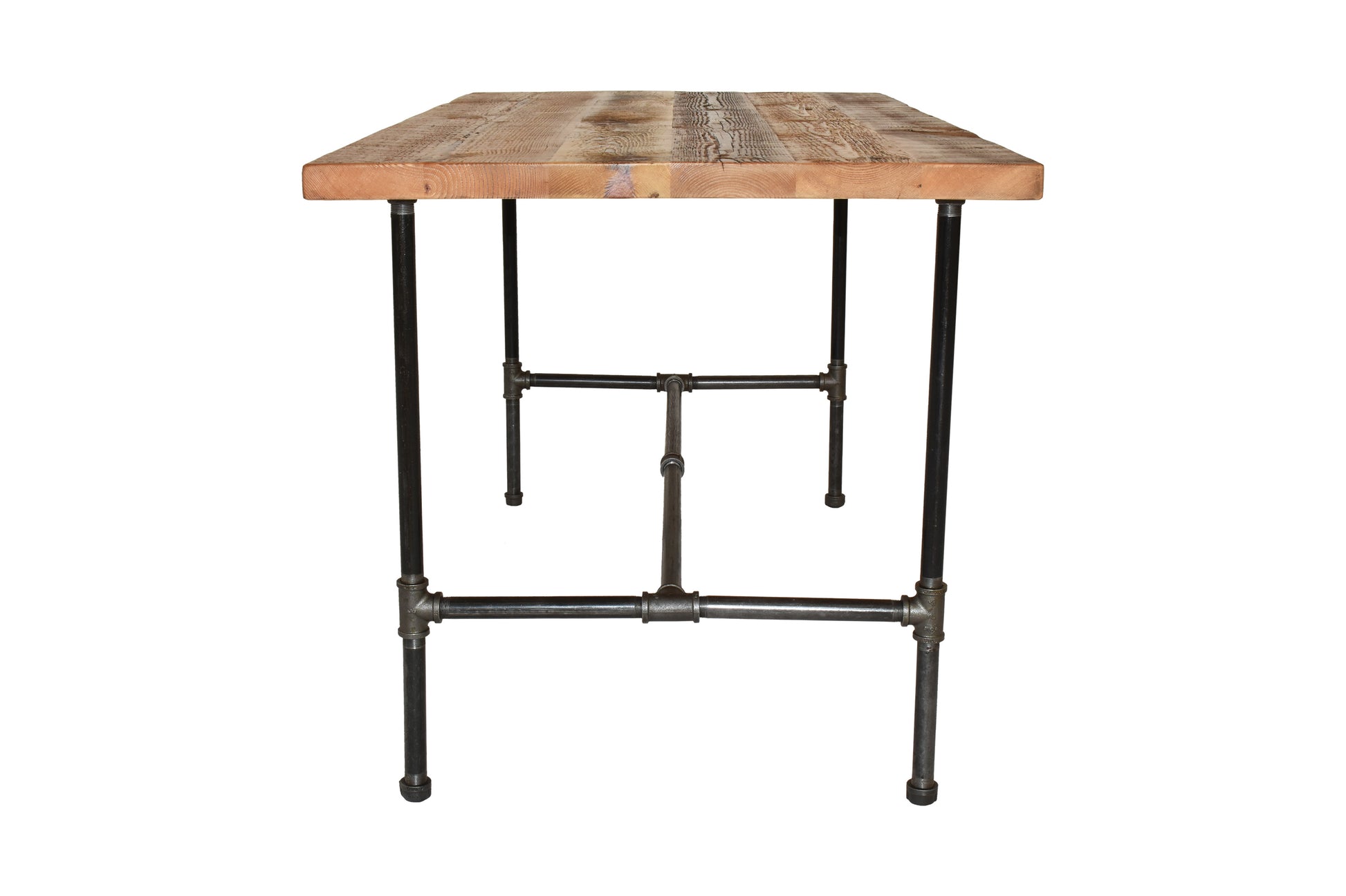 Reclaimed Wood Desk with Black Pipe Leg Base