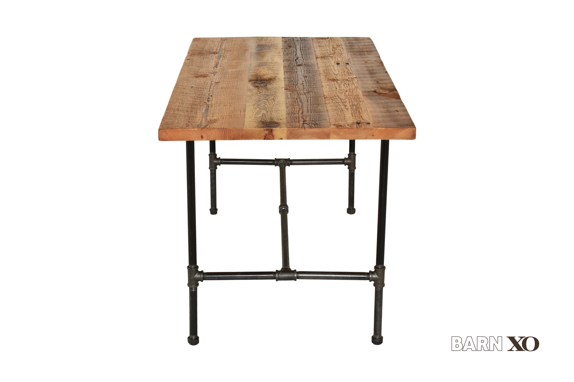 Reclaimed Wood Desk with Black Pipe Leg Base