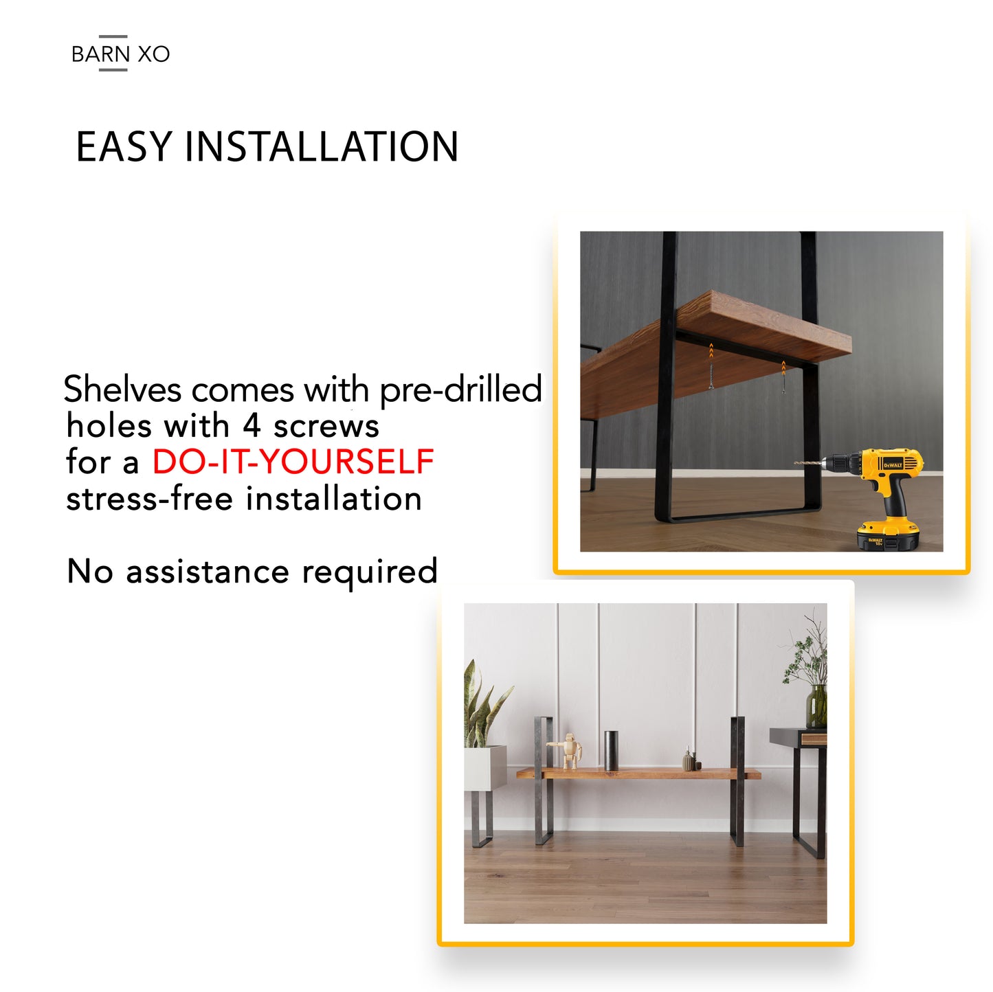 DIY - U shape With Middle Shelf Frame