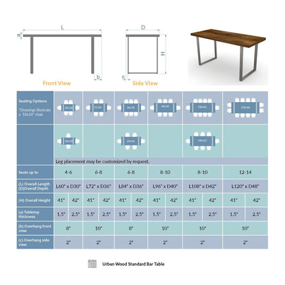 Wood Table (U-Shaped Legs)